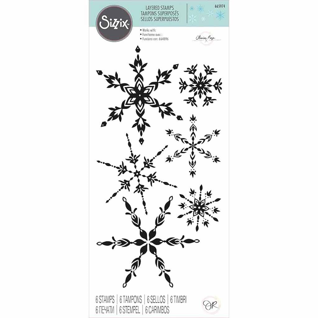 Floating Snowflakes Clear Rubber Stamp By Olivia Rose for Paper Crafts