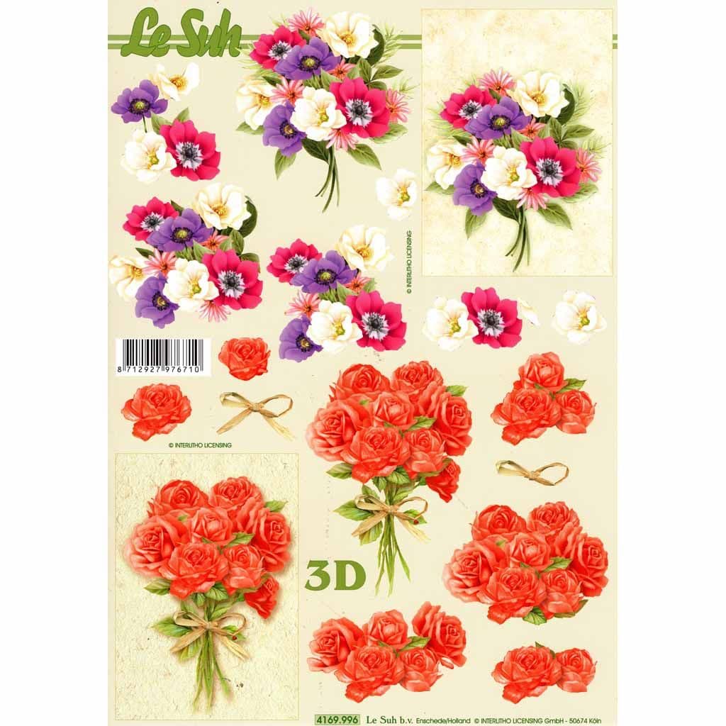 Flower Bouquet 3d Decoupage Sheet from Le Suh