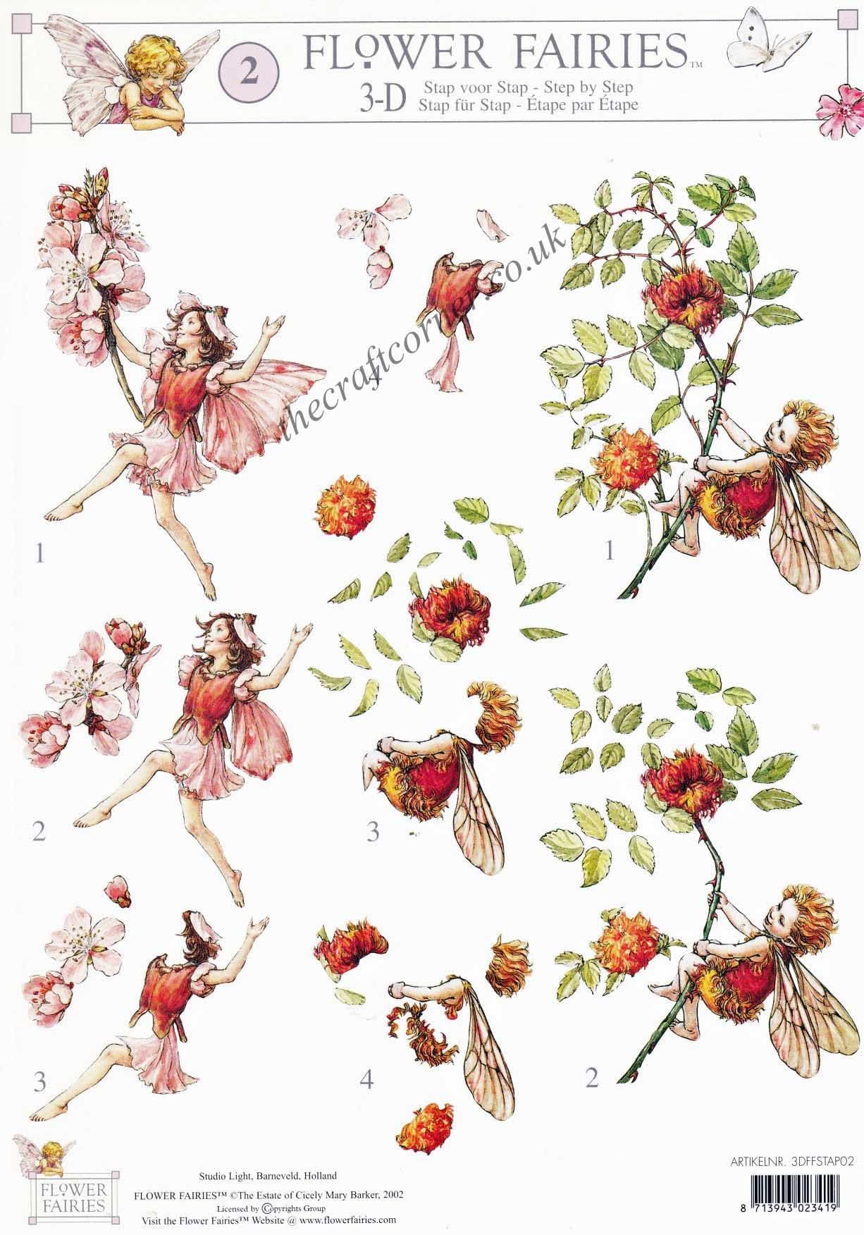 Flower Fairy 2 Almond Blossom by Cicely Mary Barker 3d Decoupage Sheet