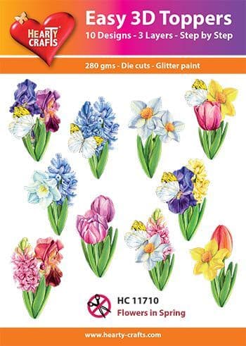 Flowers In Spring  Easy 3D  Craft Toppers for Paper Card Making HC11710