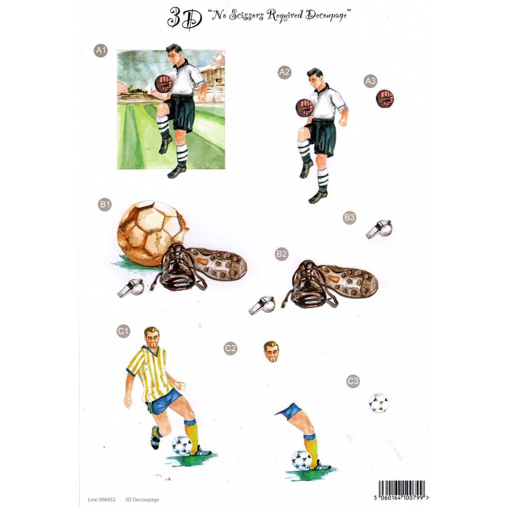 Football Die Cut 3d Decoupage Paper Craft Sheet From Craft UK Ltd