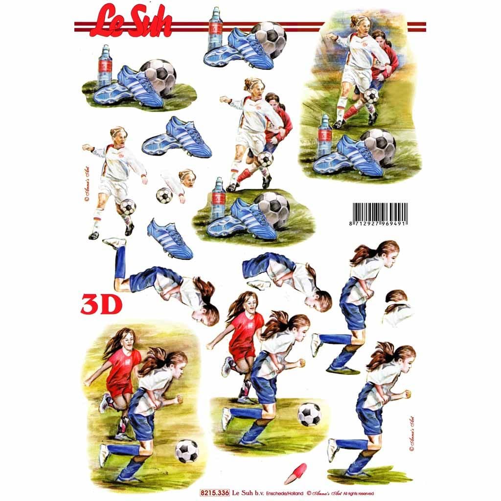 Football Girls Paper Crafting 3d Decoupage Sheet