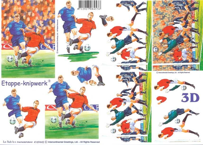 Football Match 3d Decoupage Sheet