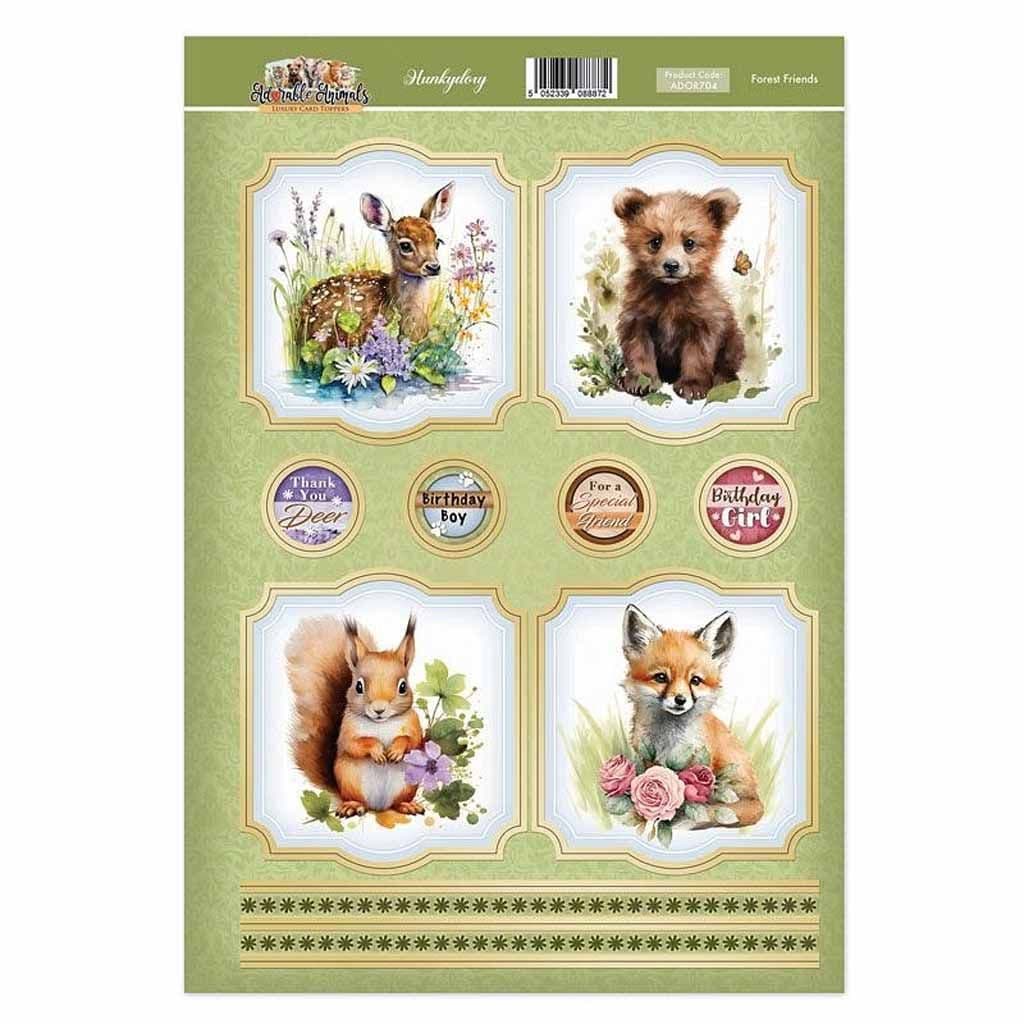 Forest Friends Deer, Bear, Red Squirrel & Fox Adorable Animals Toppers