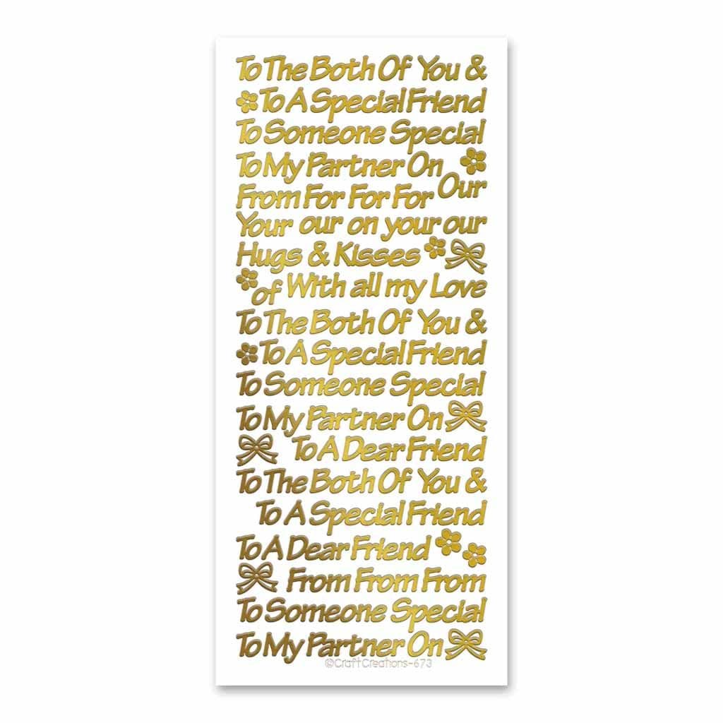 Friend - Partner Sentiment Peel Off Wording For Paper Craft