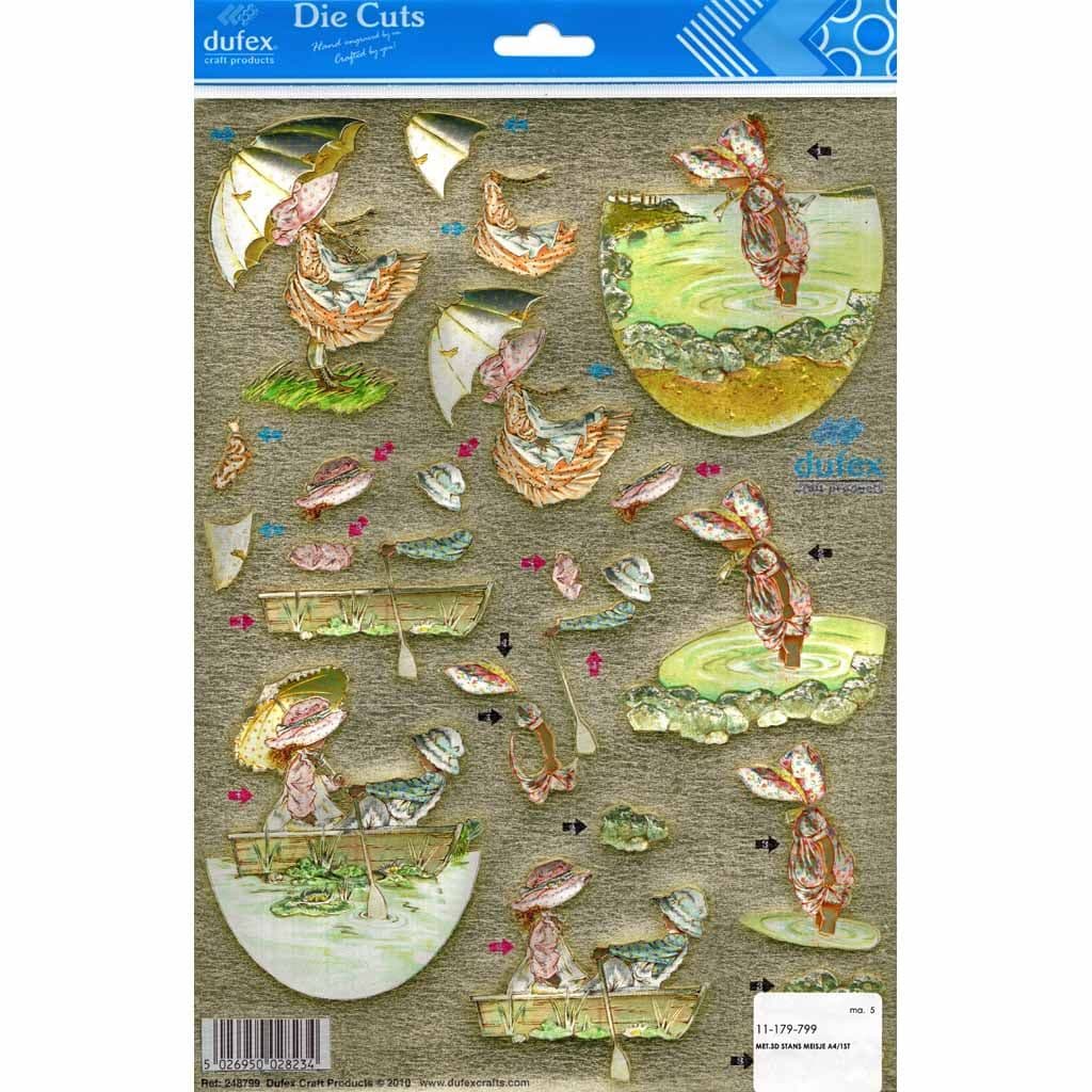 Girls In Bonnets 3d Die Cut Decoupage Sheet From Dufex