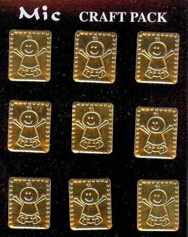 Gold Metal Baby Embellishment for Card Making