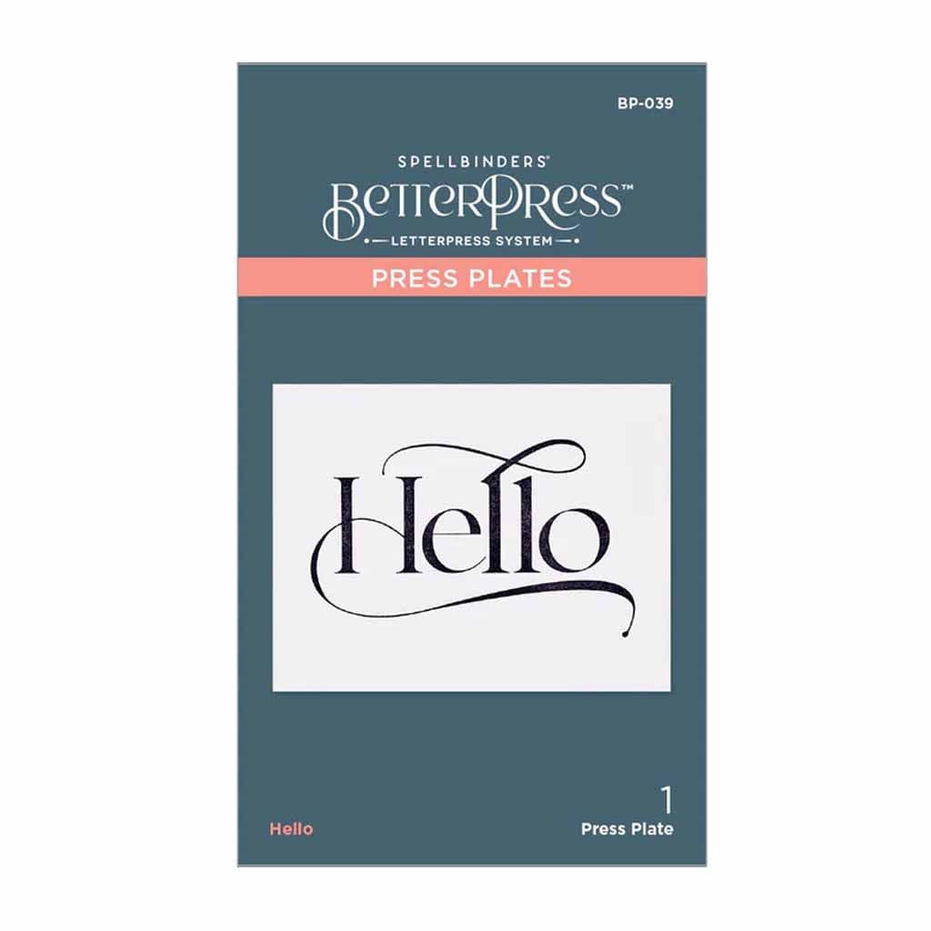 Hello Sentiment BetterPress Plate for Paper Craft