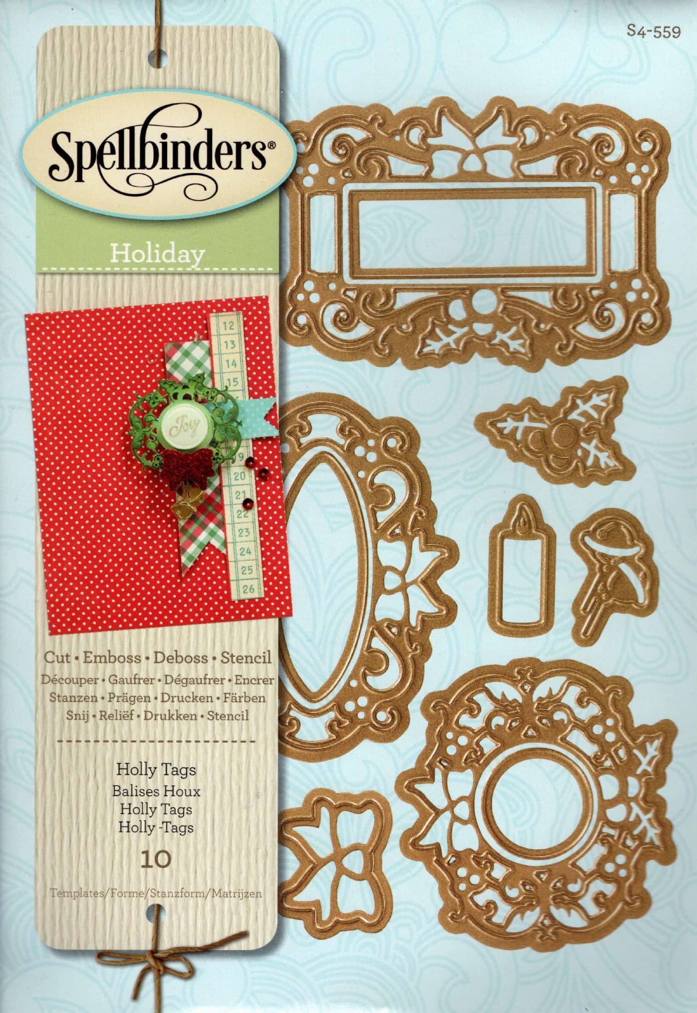 Holly Tags Spellbinders Die S4-559