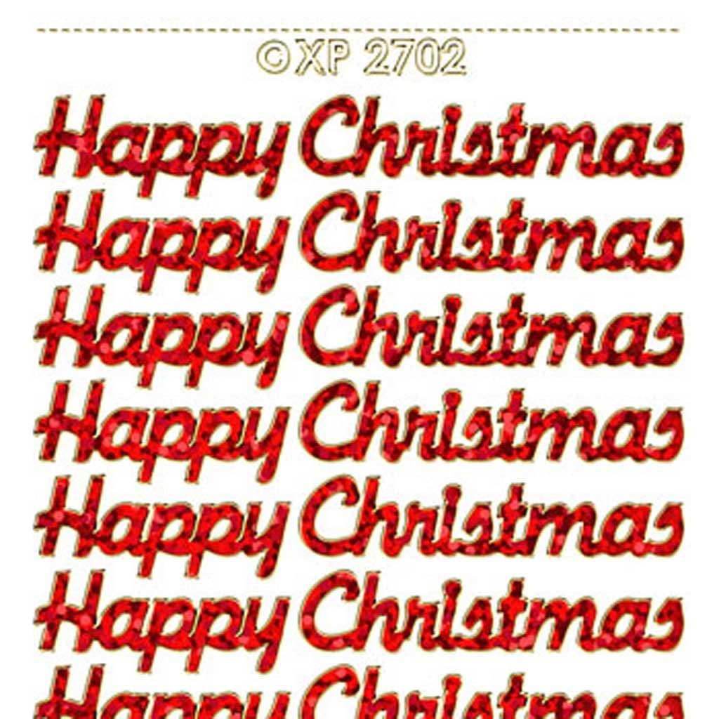 Holographic Happy Christmas Wording Paper Craft Peel Off