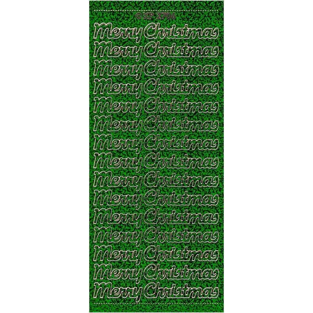 Holographic Merry Christmas Wording Paper Craft Peel Off