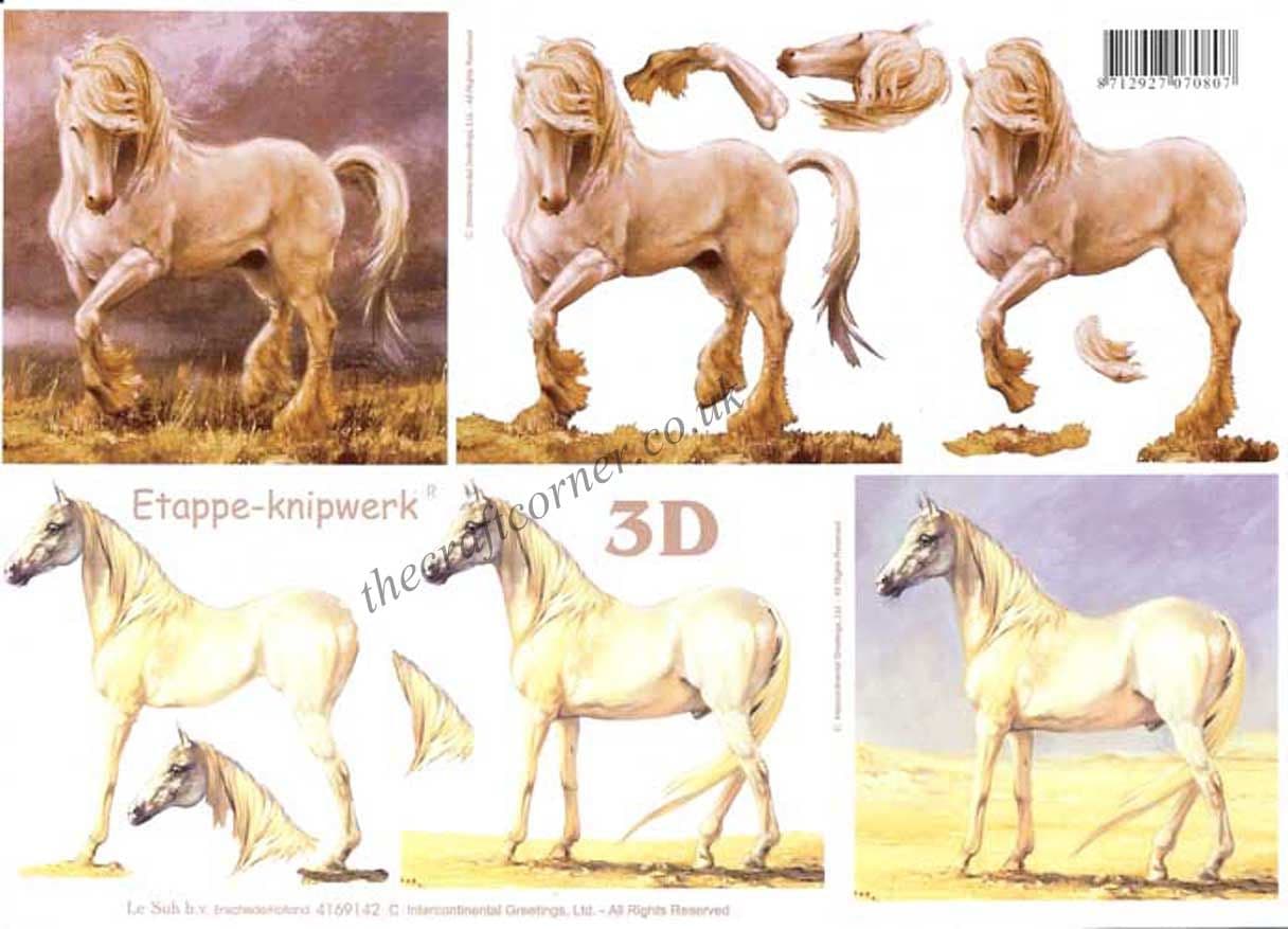 Horse Prancing 3d Decoupage Sheet