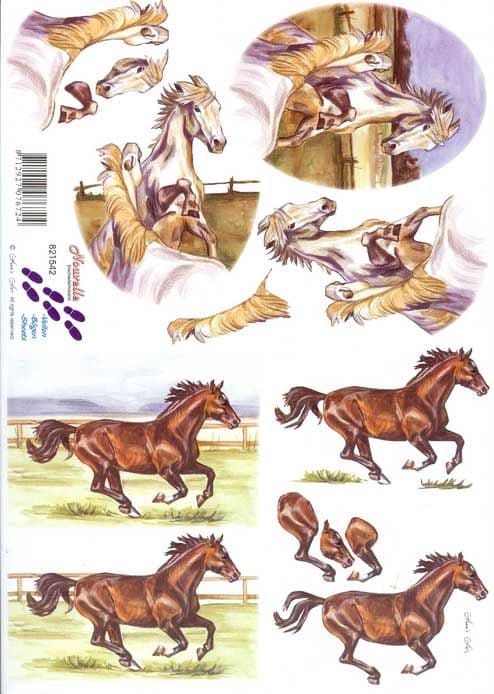 Horses 3 3d Decoupage Sheet from Le Suh