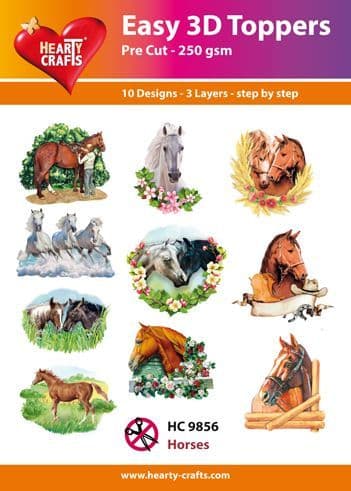 Horses Easy 3D  Craft Toppers for Paper Card Making