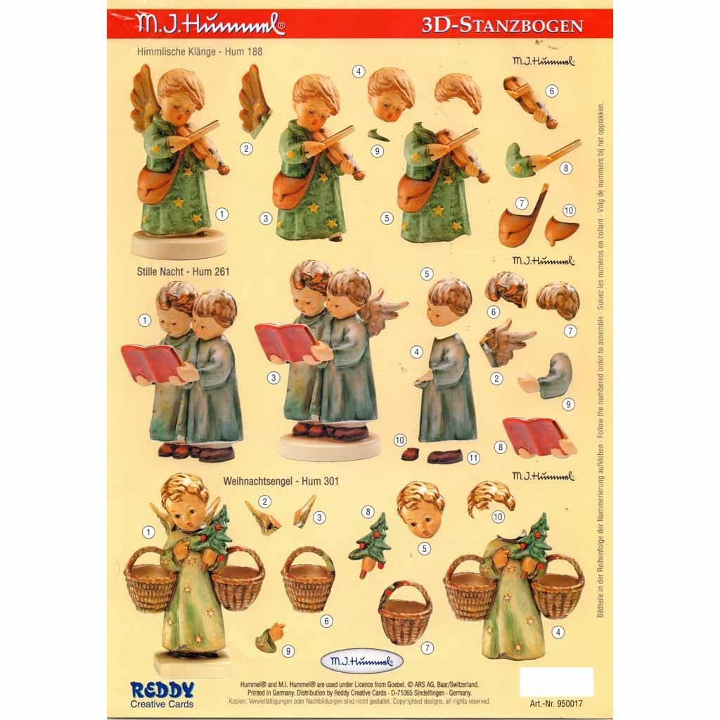 Hummel Children As Angels Die Cut 3d Decoupage Sheet