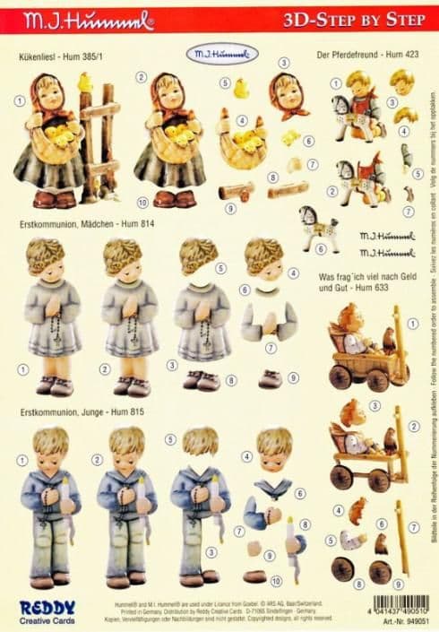 Hummel Children Praying 3d Decoupage Sheet by Reddy