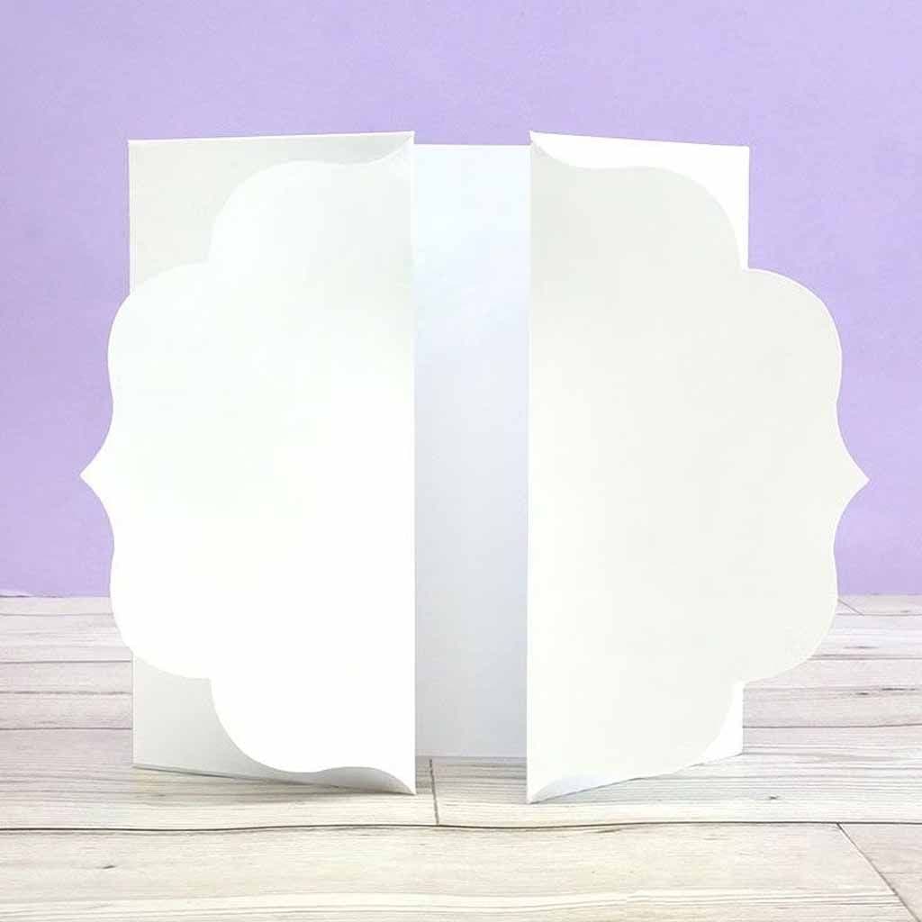 Label Gatefold Luxury Shaped Card Blank & Envelope - 5 Pack