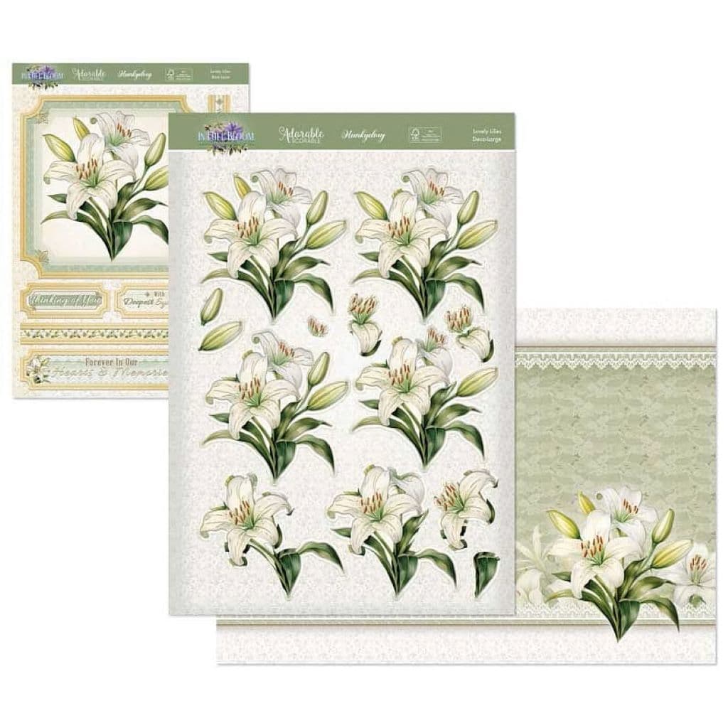 Lovely Lilies In Full Bloom Deco-Large Die Cut 3d Decoupage