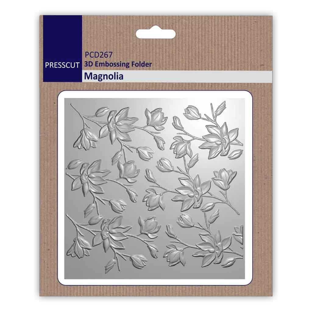 Magnolia 3d Embossing Folder for Paper Crafts by Presscut