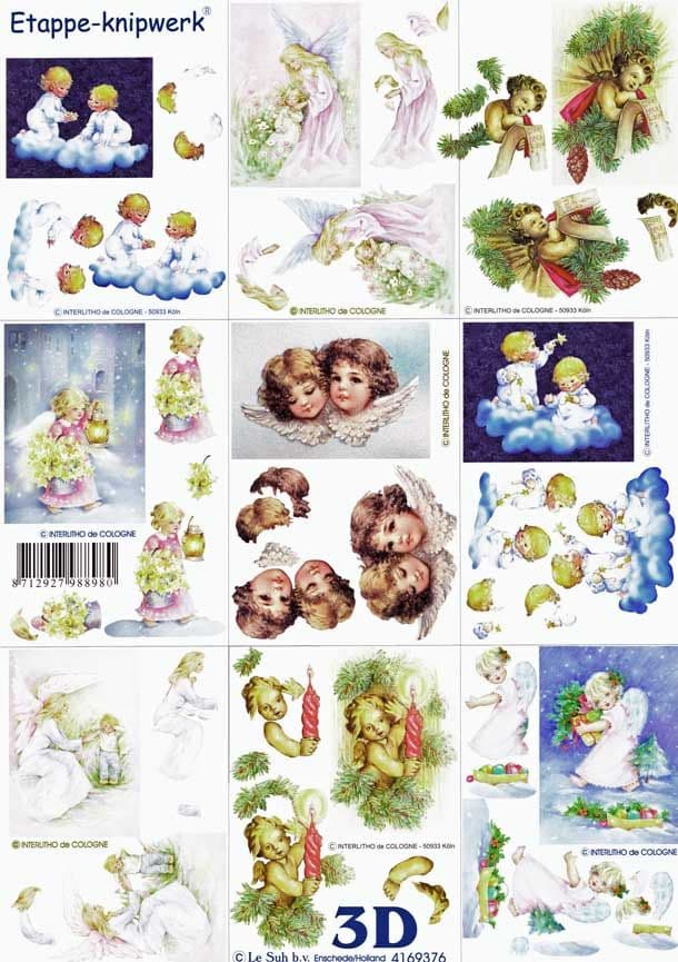 Mini Angels and Cherub Designs 3d Decoupage Sheet