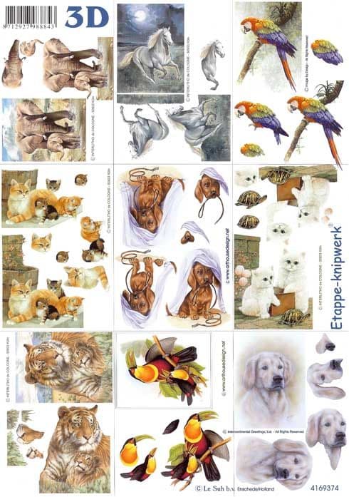 Mini Animal 3D Decoupage Designs