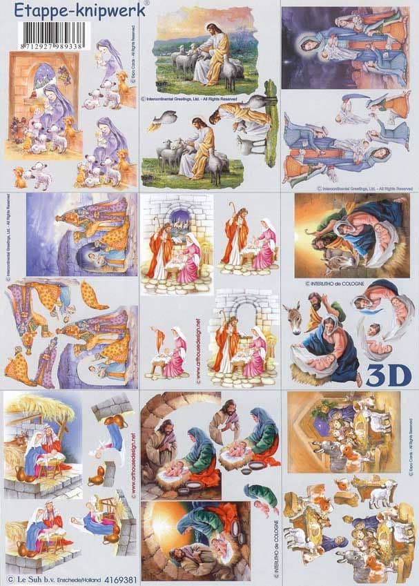 Mini Religious Christmas Designs 3d Decoupage Sheet