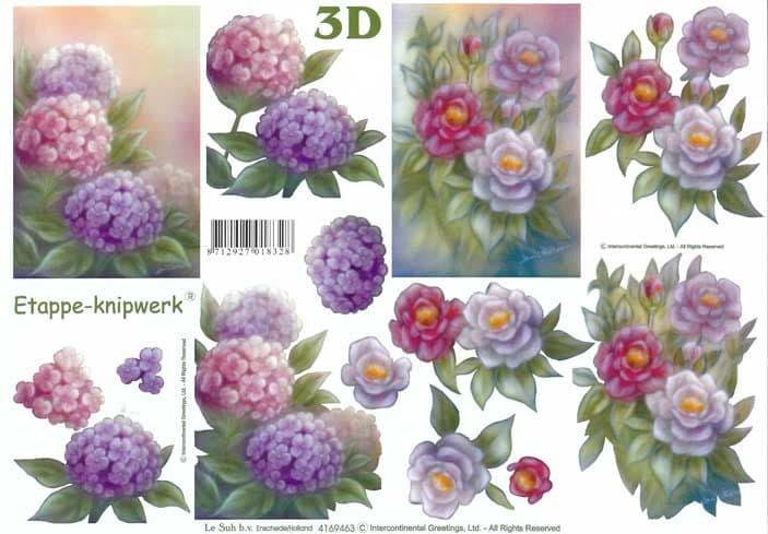 Misty Flowers 3d Decoupage Sheet