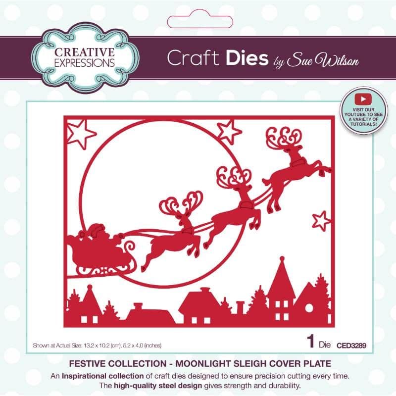 Moonlight Sleigh Cover Plate Craft Die by Sue Wilson for Paper Crafts