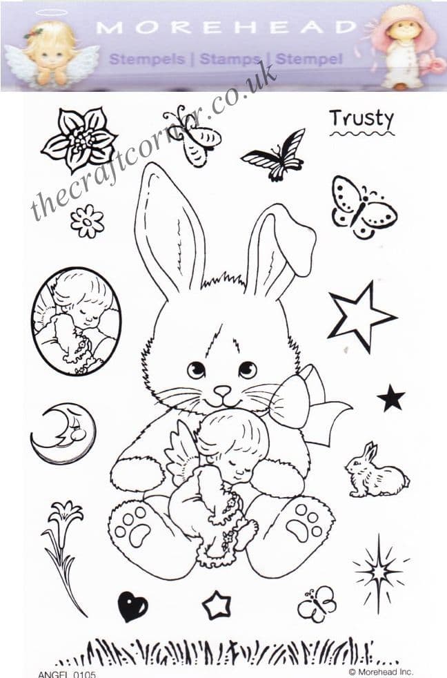 Morehead Bunny & Angel 18 Clear Rubber Craft Stamp Set