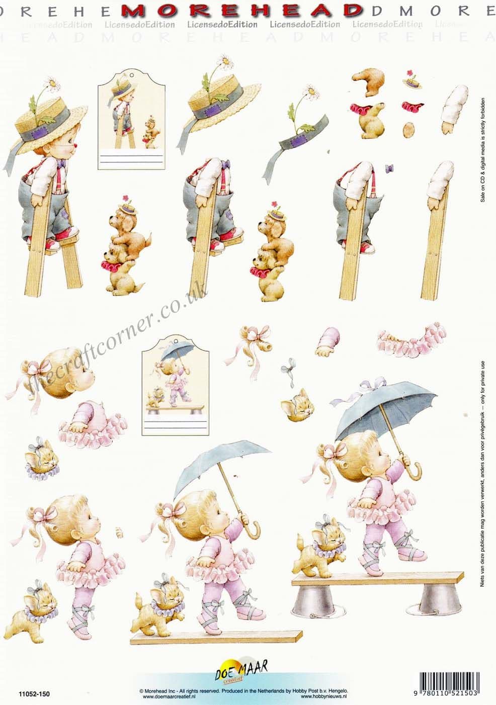 Morehead Children Dressed As Circus Entertainers 3D Decoupage Craft Sheet