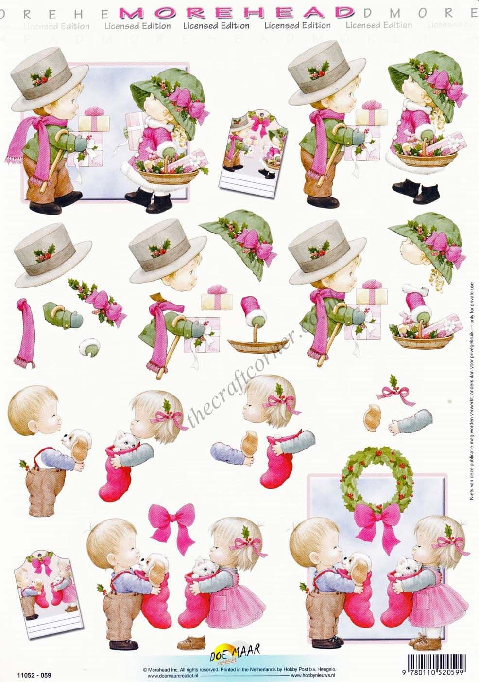 Morehead Christmas Children Gift Giving 3D Decoupage Craft Sheet