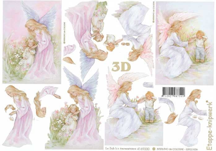 Mother Angel 3d Decoupage Sheet