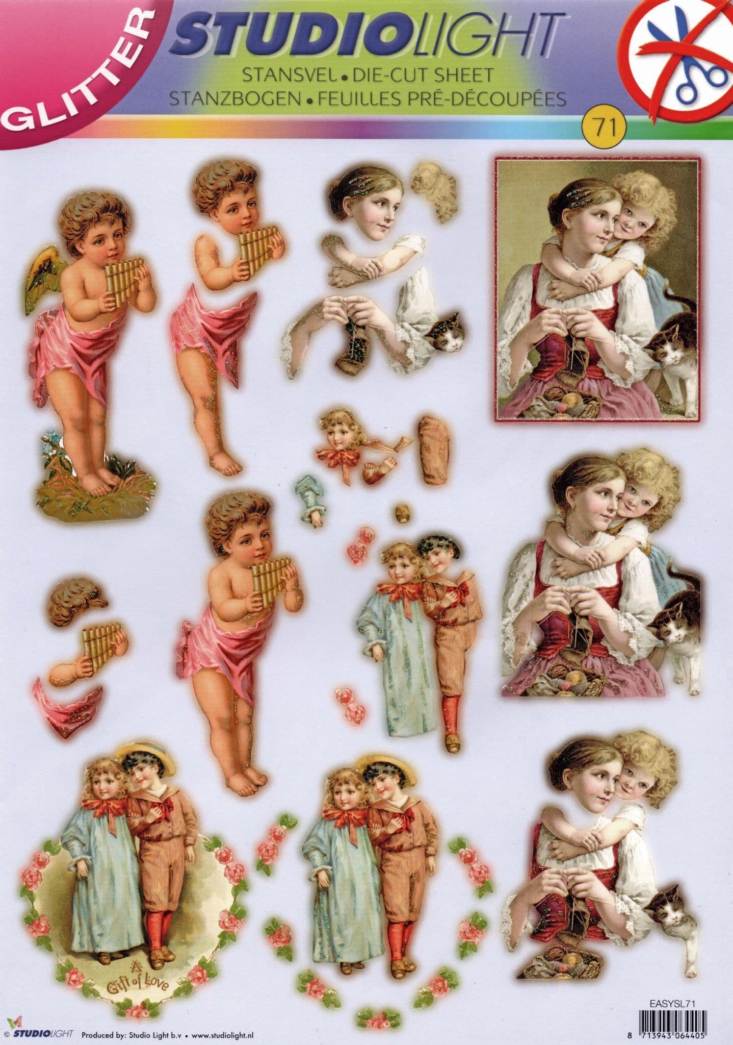 Mother & Child & Other Vintage Images Die Cut 3d Decoupage Sheet From Studio Light