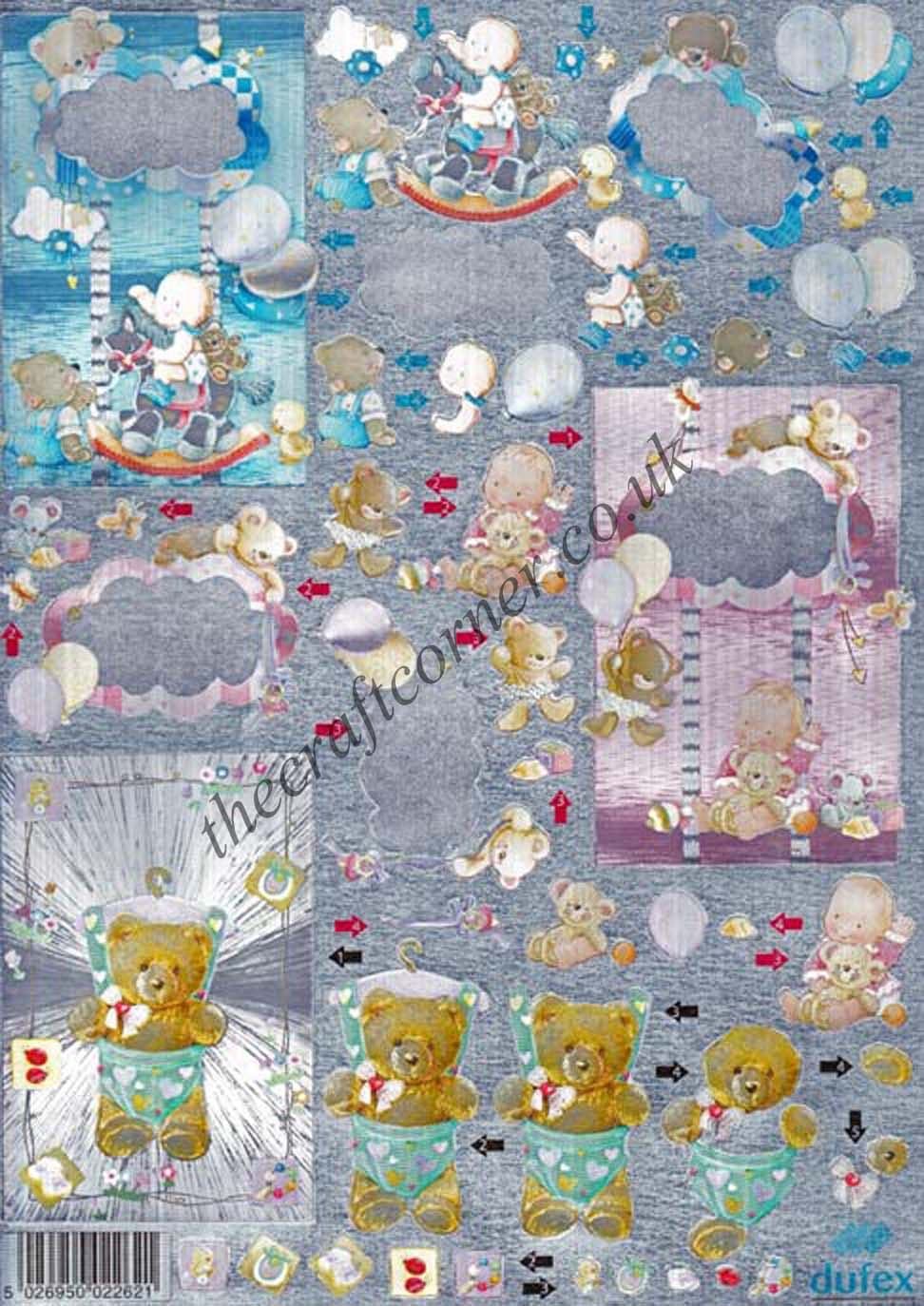 New Baby Die Cut 3d Decoupage Sheet From Dufex