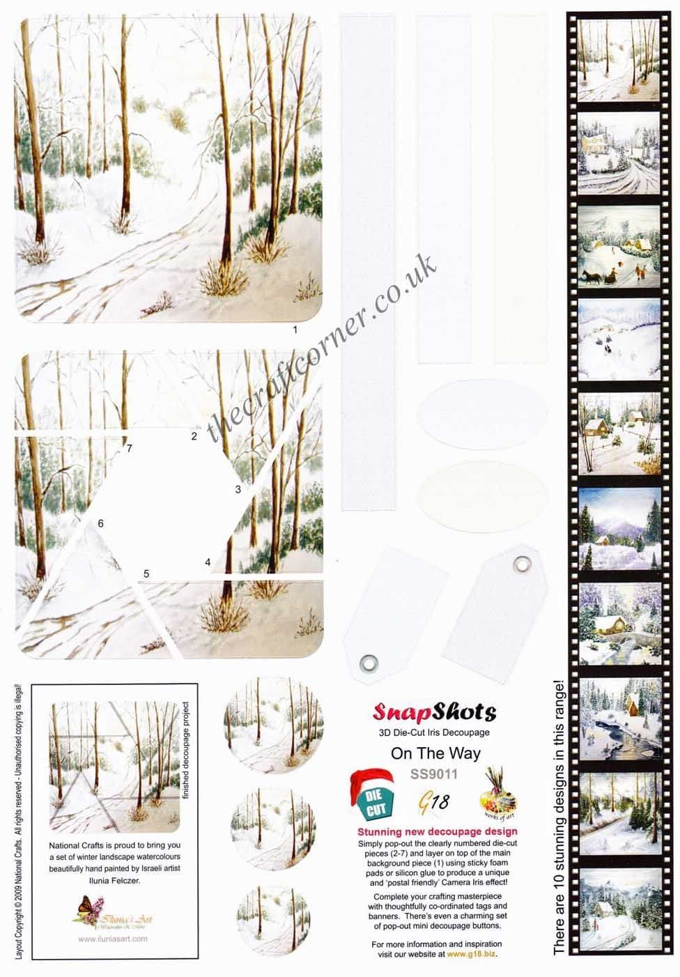 On The Way Snowy Forest Scene Die Cut 3d Decoupage Sheet