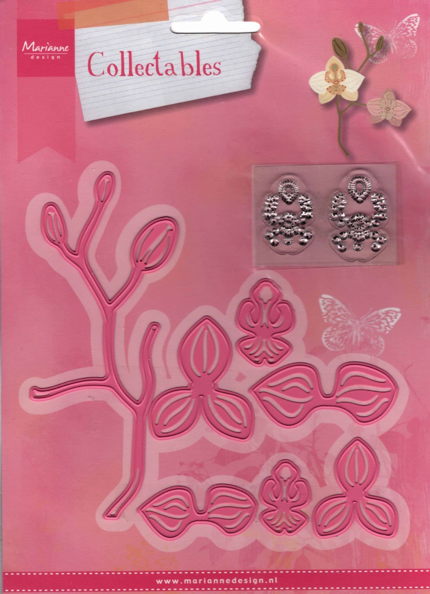 Orchids Die and Clear Rubber Stamps by Marianne Design