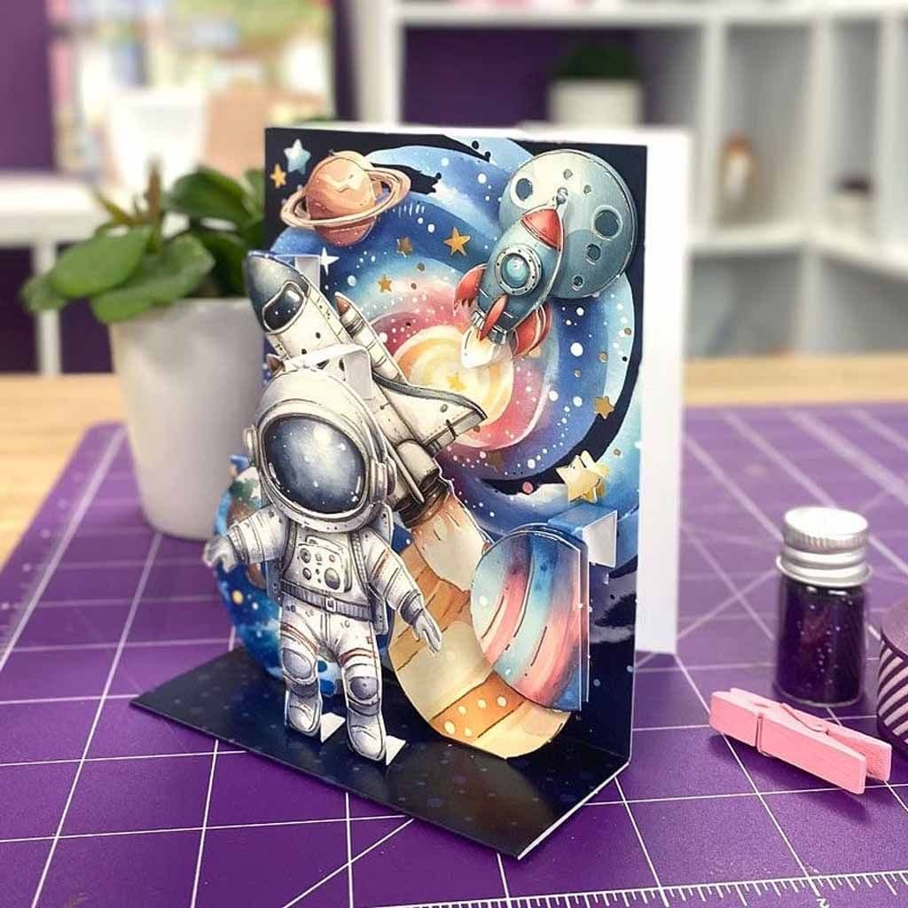 Out Of This World Pop Up Stepper Card Paper Craft Sheet