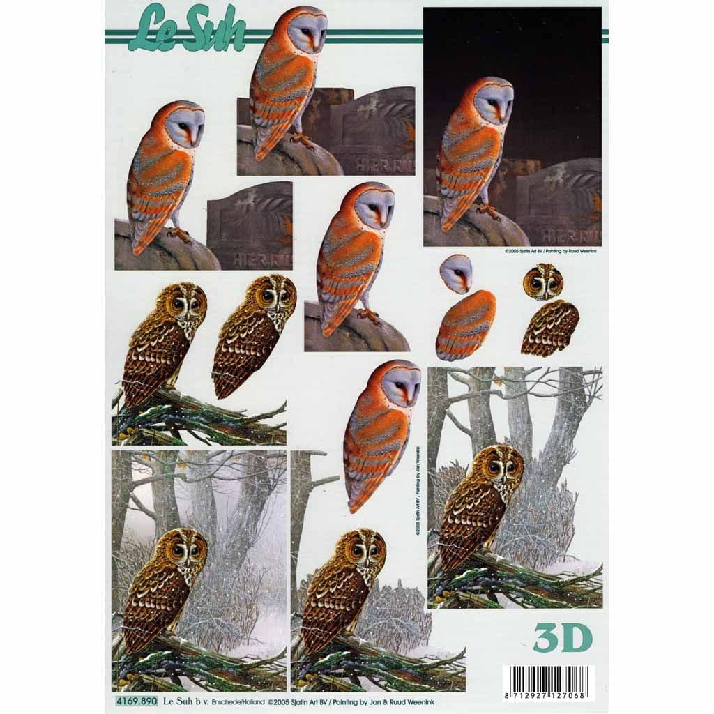 Owl 3d Decoupage Sheet by Le Suh