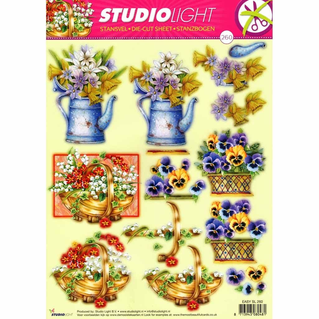 Pansy and Spring Flowers 3D Decoupage Die Cut Sheet