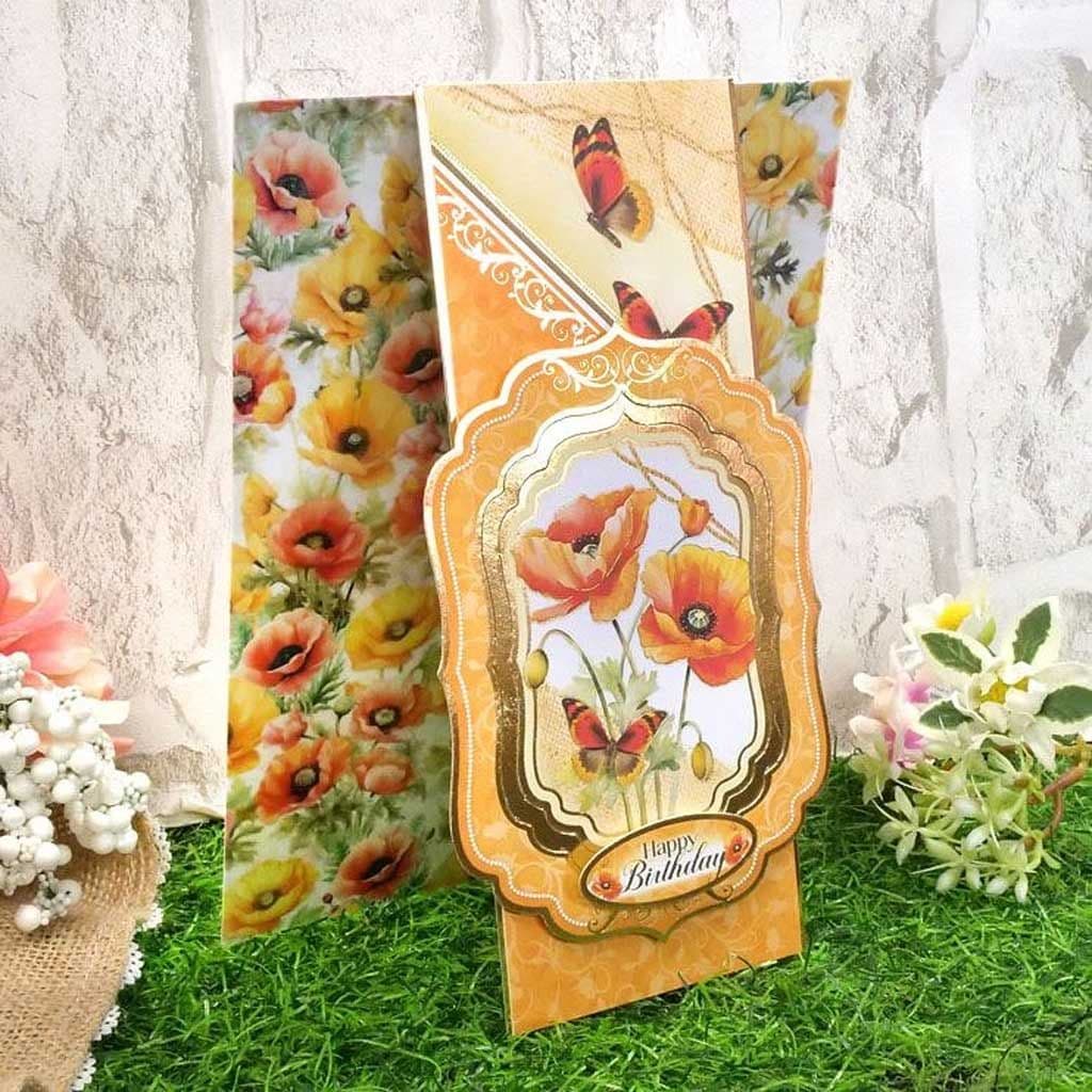 Peachy Petals Pretty Poppies Die Cut Luxury Topper Paper Craft Set