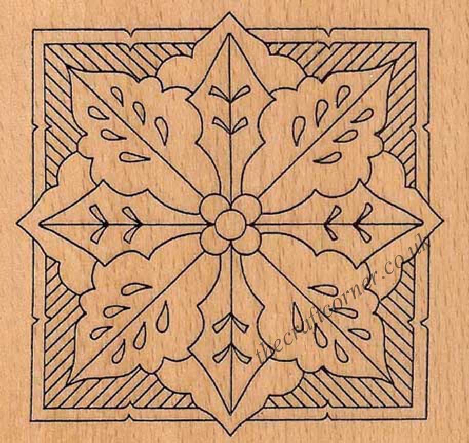 Petite Holly Medallion Wooden Mounted Rubber Stamp from Creative Expressions