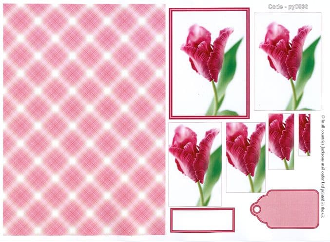 Pink Tulip Pyramid 3D Decoupage Craft Sheet