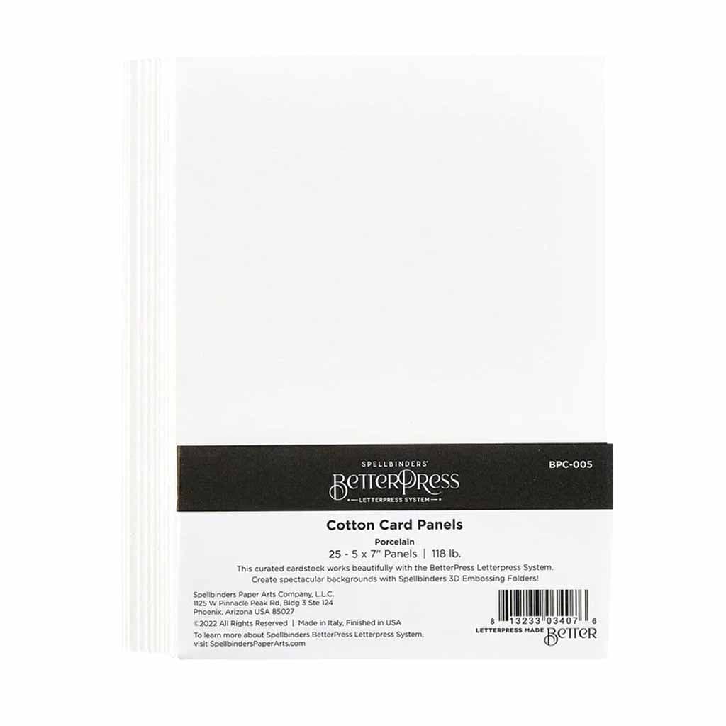 Porcelain BetterPress A7 Cotton Card Panels - 25 Pack for Paper Craft