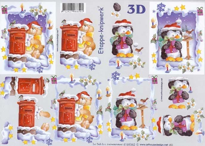 Posting Christmas Mail Designs 3d Decoupage Sheet