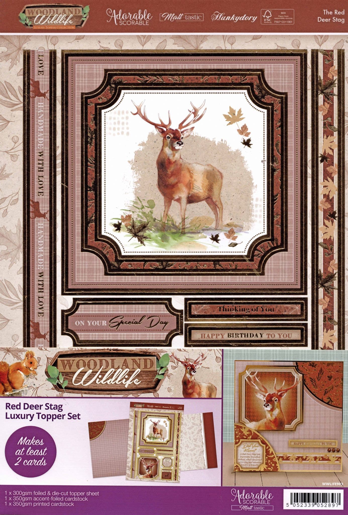 Red Deer Stag Luxury Topper Set By Hunkydory