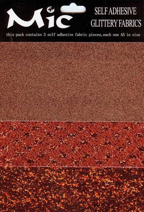 Red Self Adhesive Glittery Fabrics