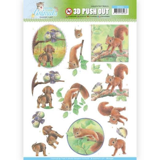 Red Squirrel & Friends by Jeanine's Art 3D decoupage Die Cut Sheet