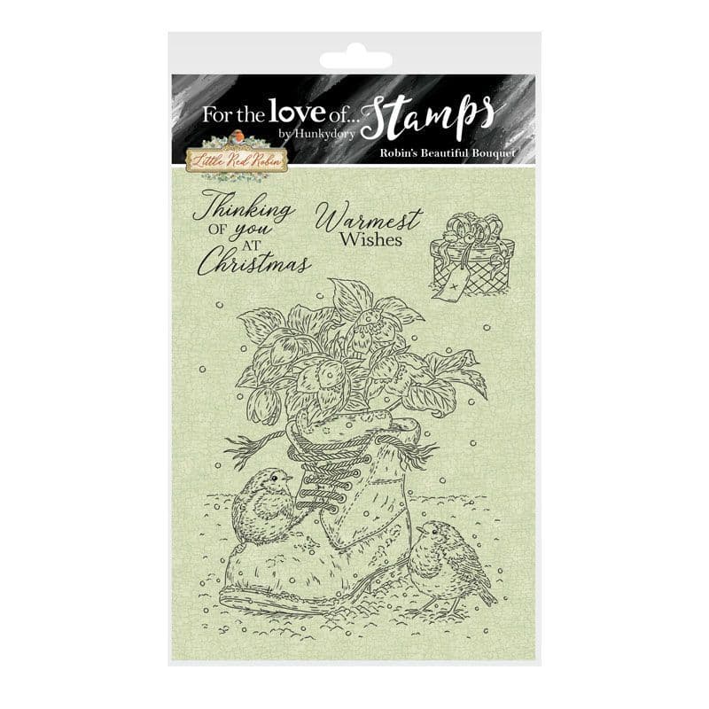 Robin's Beautiful Bouquet Clear Rubber Stamp Set From Hunkydory - FTLS761