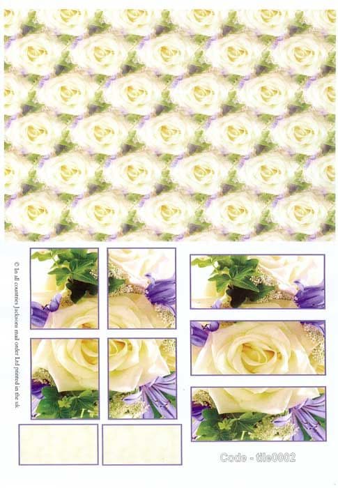 Rose Tile Greeting Card Craft Sheet