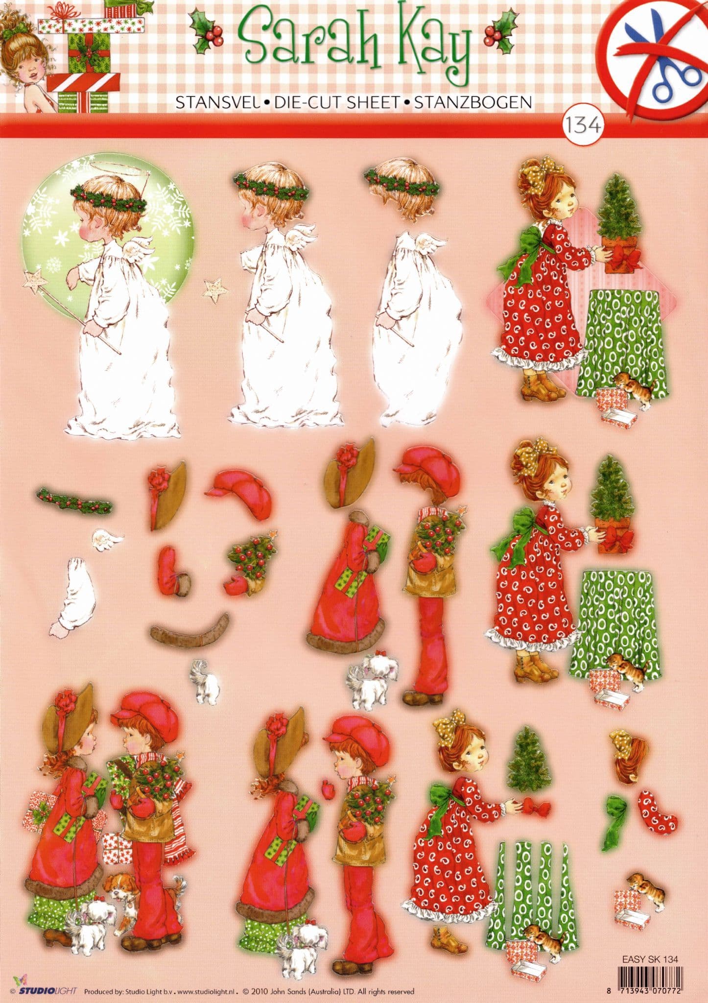 Sarah Kay Christmas Angel Die Cut 3d Decoupage Sheet From Studio Light